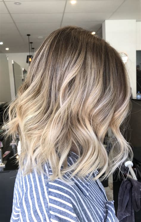 balayage hair blonde short